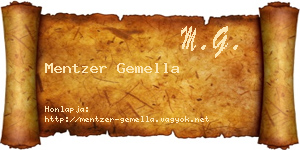 Mentzer Gemella névjegykártya